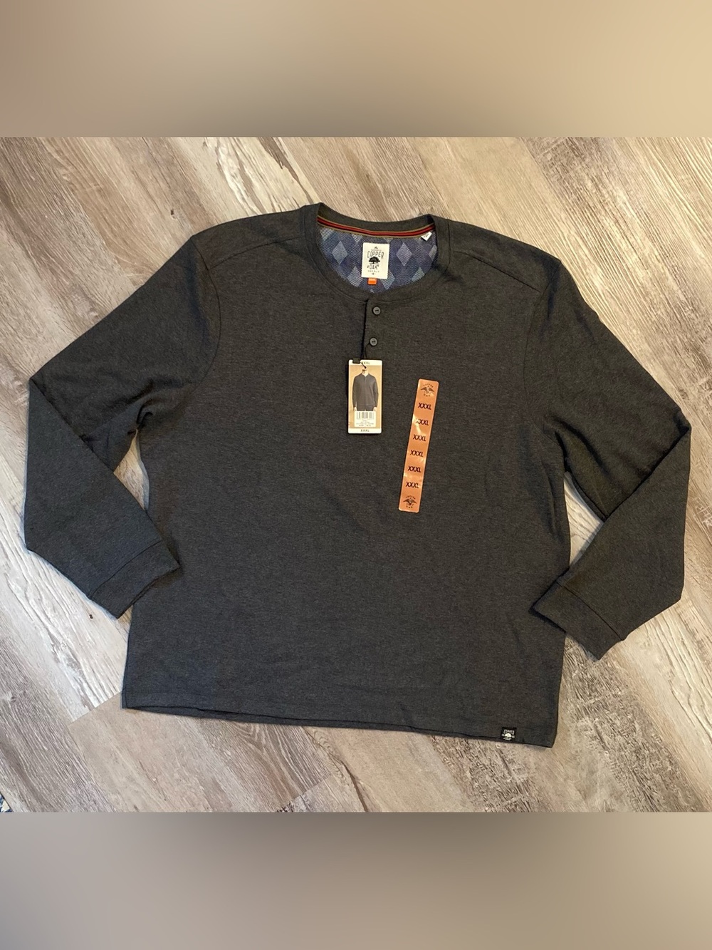 Authentic Copper & Oak Supply Mens 3 Button Sweatshirt XXXL Dark Gray